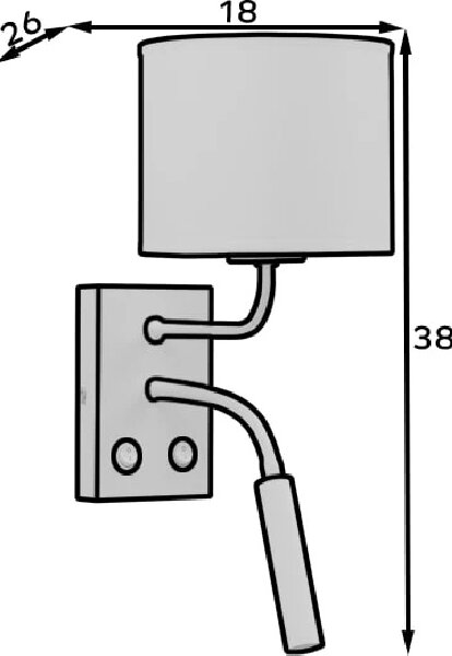 Nástenná lampa s čítacím ramenom VESPILLO - biela / zlatá