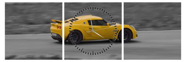 Obraz - Rýchle auto (s hodinami) (90x30 cm)