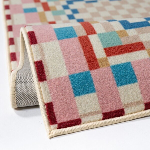 Koberec s prímesou vlny 180x230 cm Checkered Border – Flair Rugs