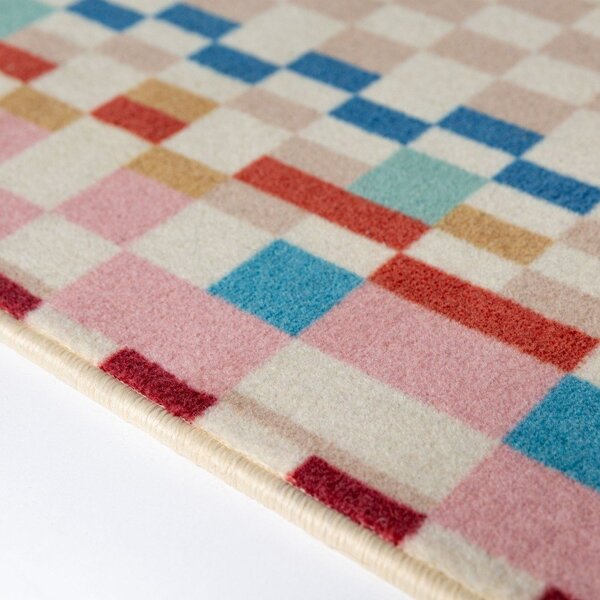 Koberec s prímesou vlny 180x230 cm Checkered Border – Flair Rugs