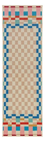 Behúň s prímesou vlny 80x300 cm Checkered Border – Flair Rugs