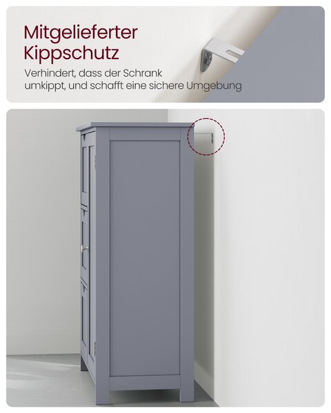 Kúpeľňová vysoká skrinka - sivá