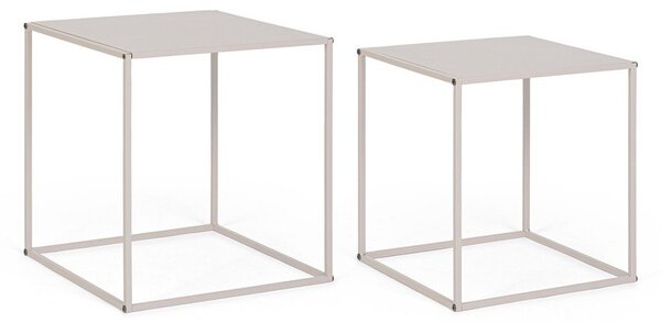 Béžové kovové konferenčné stolíky v súprave 2 ks 38x38 cm Alrik – Yes Everyday