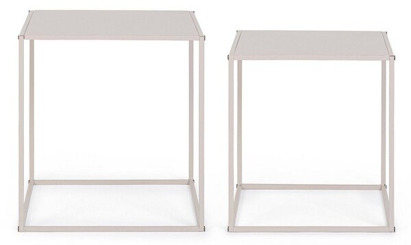 Béžové kovové konferenčné stolíky v súprave 2 ks 38x38 cm Alrik – Yes Everyday
