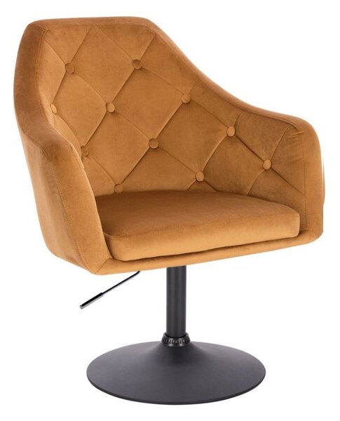 LuxuryForm DESIGN Kreslo ANDORA VELUR na čiernom tanieri - medové