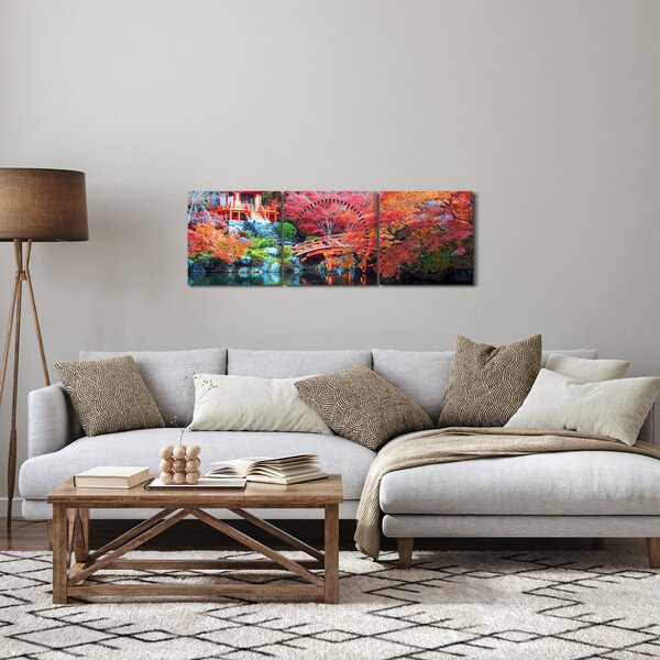Obraz - Orientálna krajina (s hodinami) (90x30 cm)