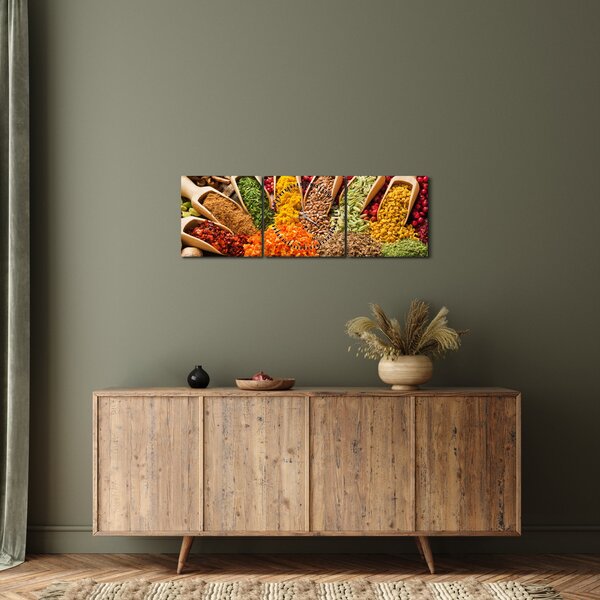 Obraz - Korenie z celého sveta (s hodinami) (90x30 cm)