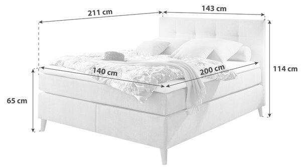 BOXSPRINGOVÁ POSTEĽ, 140/200 cm, piesková MID.YOU - Postele, Online Only