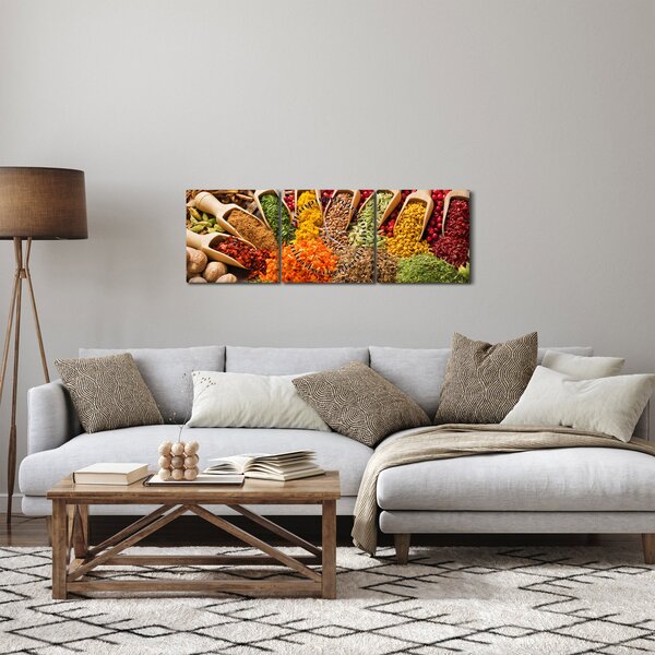 Obraz - Korenie z celého sveta (s hodinami) (90x30 cm)