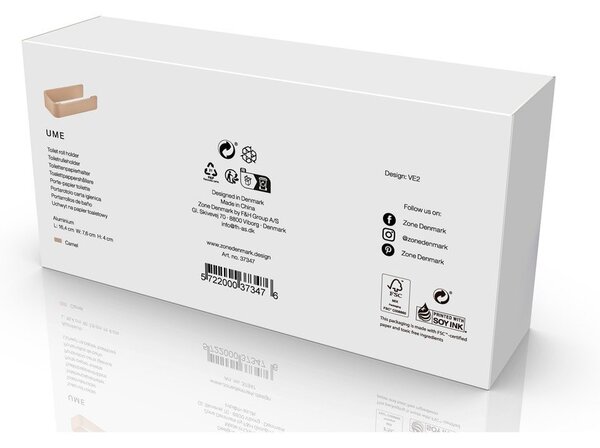 Béžový nástenný kovový držiak na toaletný papier Ume – Zone