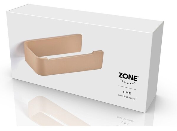 Béžový nástenný kovový držiak na toaletný papier Ume – Zone