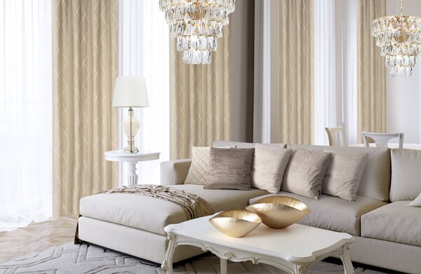 ZATEMŇOVACÍ ZÁVES NA KRÚŽKOCH PIERRE CARDIN MARGO 140X250 CM BÉŽOVÁ