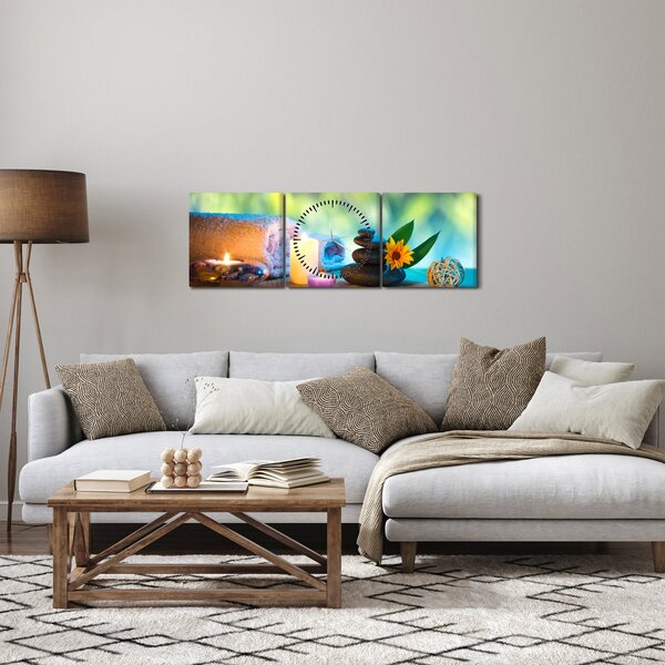 Obraz - Relaxácia (s hodinami) (90x30 cm)