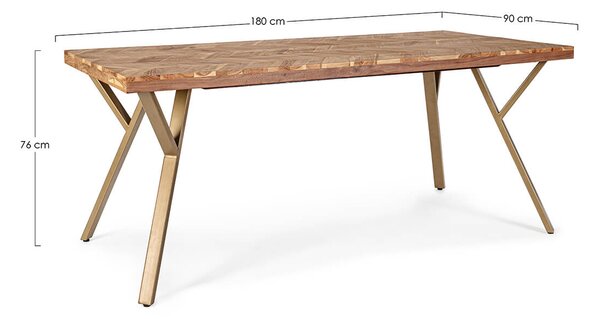 MUZZA Jedálenský stôl raida 180 x 90 cm
