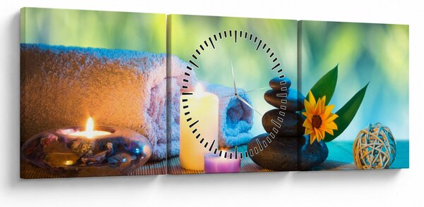 Obraz - Relaxácia (s hodinami) (90x30 cm)