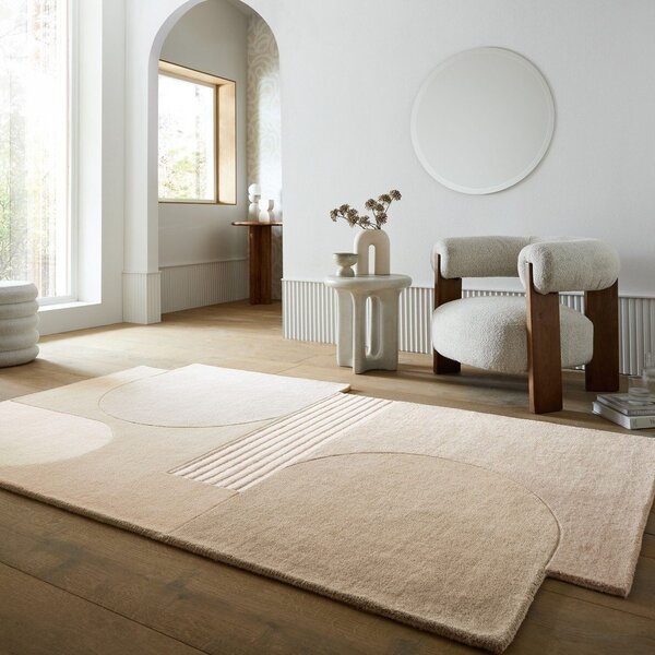 Ručne tkaný vlnený koberec v prírodnej farbe 200x290 cm Lozenge – Flair Rugs