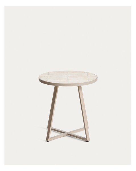 Okrúhly záhradný stolík s keramickou doskou ø 45 cm Tella – Kave Home
