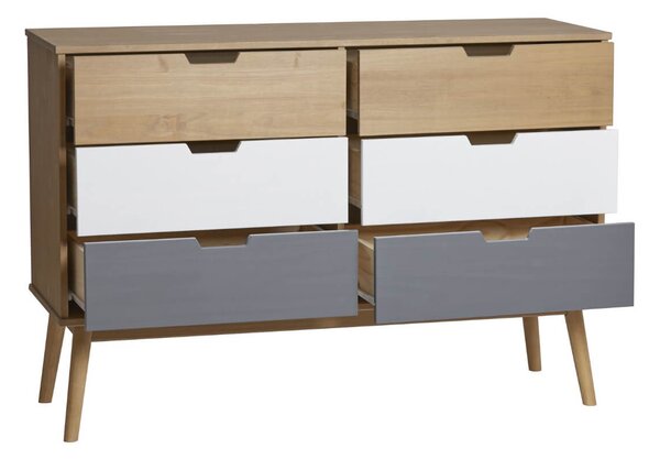 MUZZA Komoda cusco 82 x 120 sivobiela
