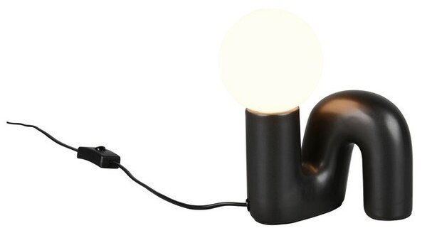 Čierna keramická stolová lampa (výška 21,5 cm) Quinn – Reality
