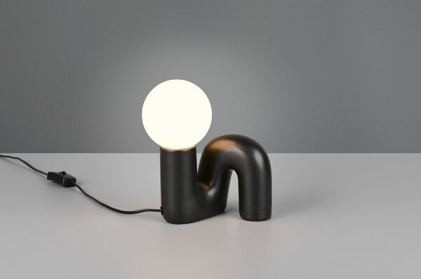 Čierna keramická stolová lampa (výška 21,5 cm) Quinn – Reality