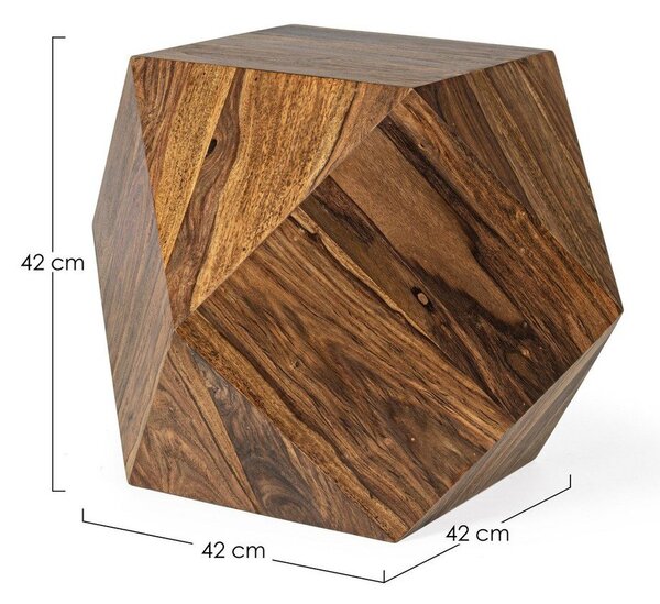 Konferenčný stolík z masívu sheesham v tmavo prírodnej farbe 42x42 cm Egypt – Bizzotto