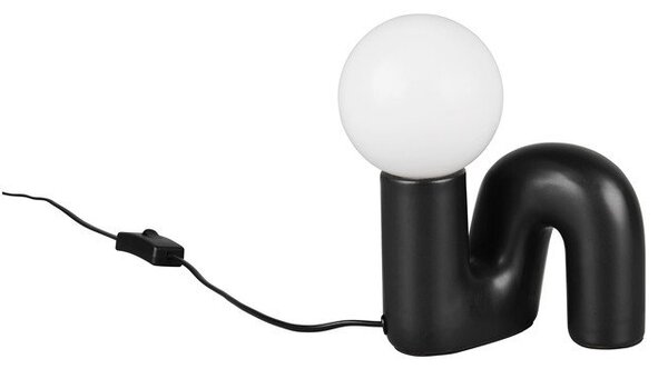 Čierna keramická stolová lampa (výška 21,5 cm) Quinn – Reality