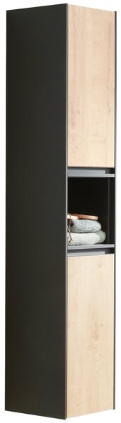 VYSOKÁ SKRINKA, farba duba, sivá, tmavosivá, 32/163/30 cm Novel - Kúpeľňové skrinky