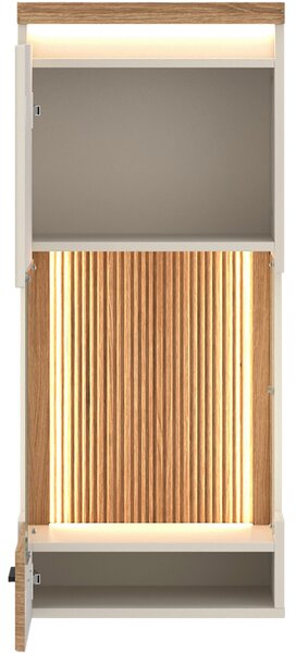 ZÁVESNÁ VITRÍNA, farba duba, kašmírová, 45/103,6/35,6 cm Hom`in - Sklenené vitríny