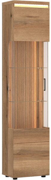 VITRÍNA, farba duba, 45/201,5/35,6 cm Hom`in - Sklenené vitríny
