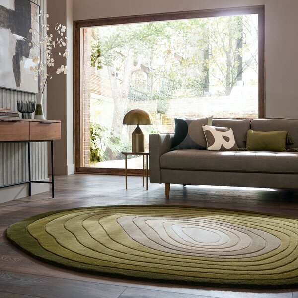 Zelený ručne tkaný vlnený koberec 160x230 cm Puddle Ombre – Flair Rugs