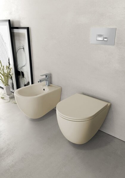Isvea Isvea, INFINITY závesná WC misa, Rimless, 36,5x53cm, Ivory, 10NF02005-2K