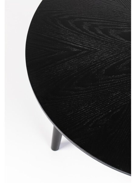 Čierny okrúhly konferenčný stolík v dekore duba ø 80 cm Fabio – White Label