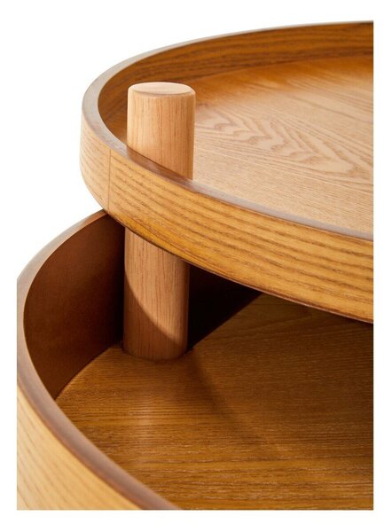 Okrúhly odkladací stolík v dekore borovice ø 60 cm Viborg – Premier Housewares