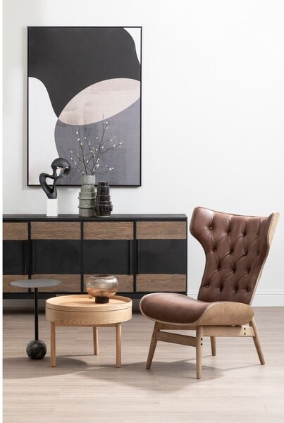 Okrúhly odkladací stolík v dekore borovice ø 60 cm Viborg – Premier Housewares