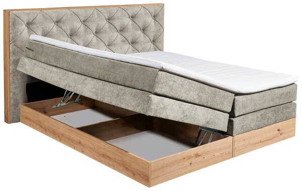 BOXSPRINGOVÁ POSTEĽ, 180/200 cm, prírodná farba, bahenná hnedá Esposa - Postele, Online Only