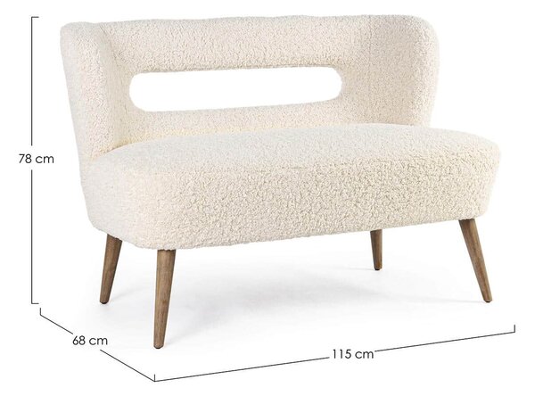 MUZZA Dvojmiestna pohovka cortina biela 115 x 68 x 78