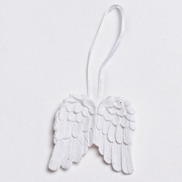 Anjelské krídla na zavesenie biele polyresin