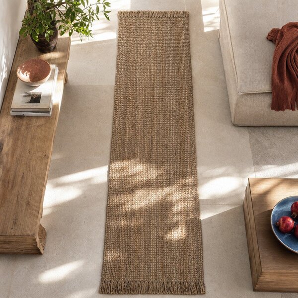 Hnedý jutový behúň Flair Rugs Jute, 60 x 230 cm
