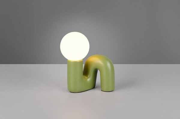 Zelená keramická stolová lampa (výška 21,5 cm) Quinn – Reality