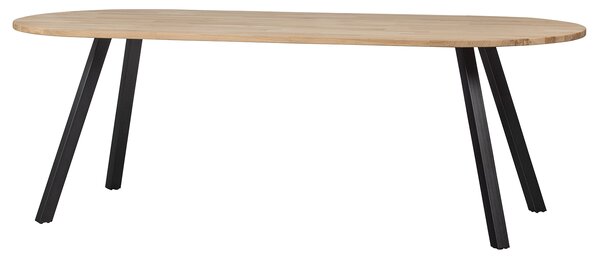 MUZZA Oválny jedálenský stôl tablo 220 x 90 cm nohy do tvaru V dubový