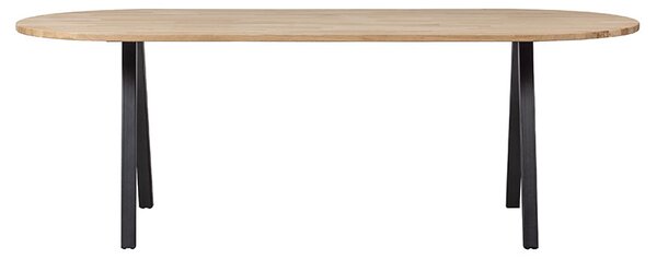 MUZZA Oválny jedálenský stôl tablo 220 x 90 cm nohy do tvaru V dubový