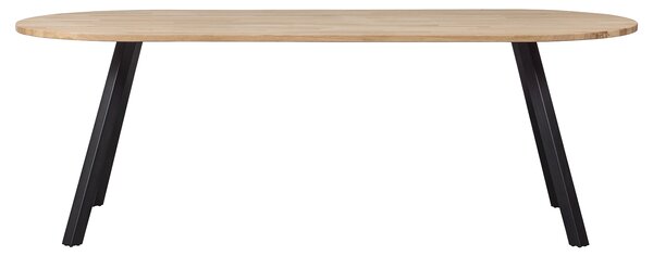 MUZZA Oválny jedálenský stôl tablo 220 x 90 cm nohy do tvaru V dubový
