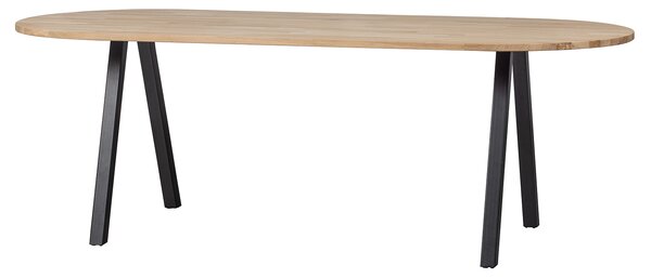 MUZZA Oválny jedálenský stôl tablo 220 x 90 cm nohy do tvaru V dubový
