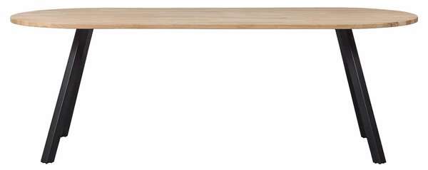 MUZZA Oválny jedálenský stôl tablo 220 x 90 cm nohy do tvaru V dubový