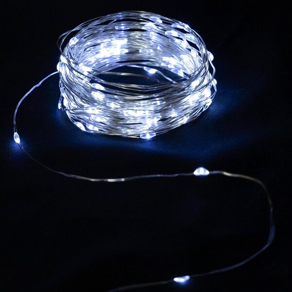 Aigostar - LED reťaz 50xLED/3xAA 5,3m studená biela
