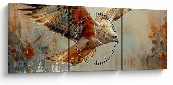 Obraz - Dravý vták (s hodinami) (90x30 cm)