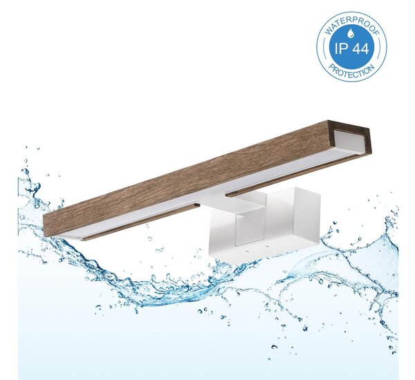Brilagi-LED Kúpeľňové osvetlenie zrkadla 3v1 WOODY MIRROR LED/8W/230V 40 cm IP44 biela/dub