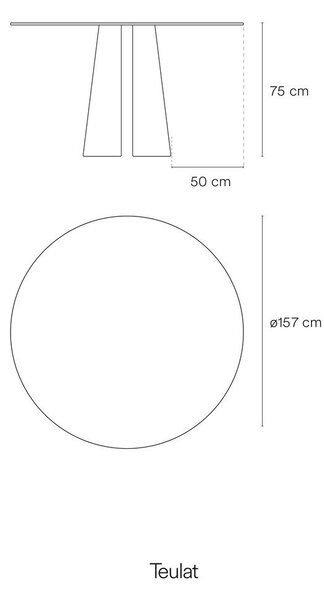 Okrúhly jedálenský stôl v dekore jaseňa ø 157 cm Cep – Teulat