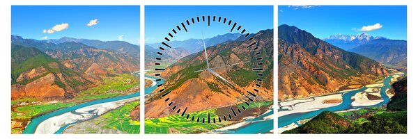 Obraz - River Yangtze (s hodinami) (90x30 cm)