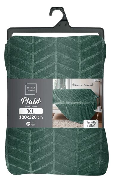 Zelený pléd z mikroflanelu 180x220 cm Arya – douceur d'intérieur